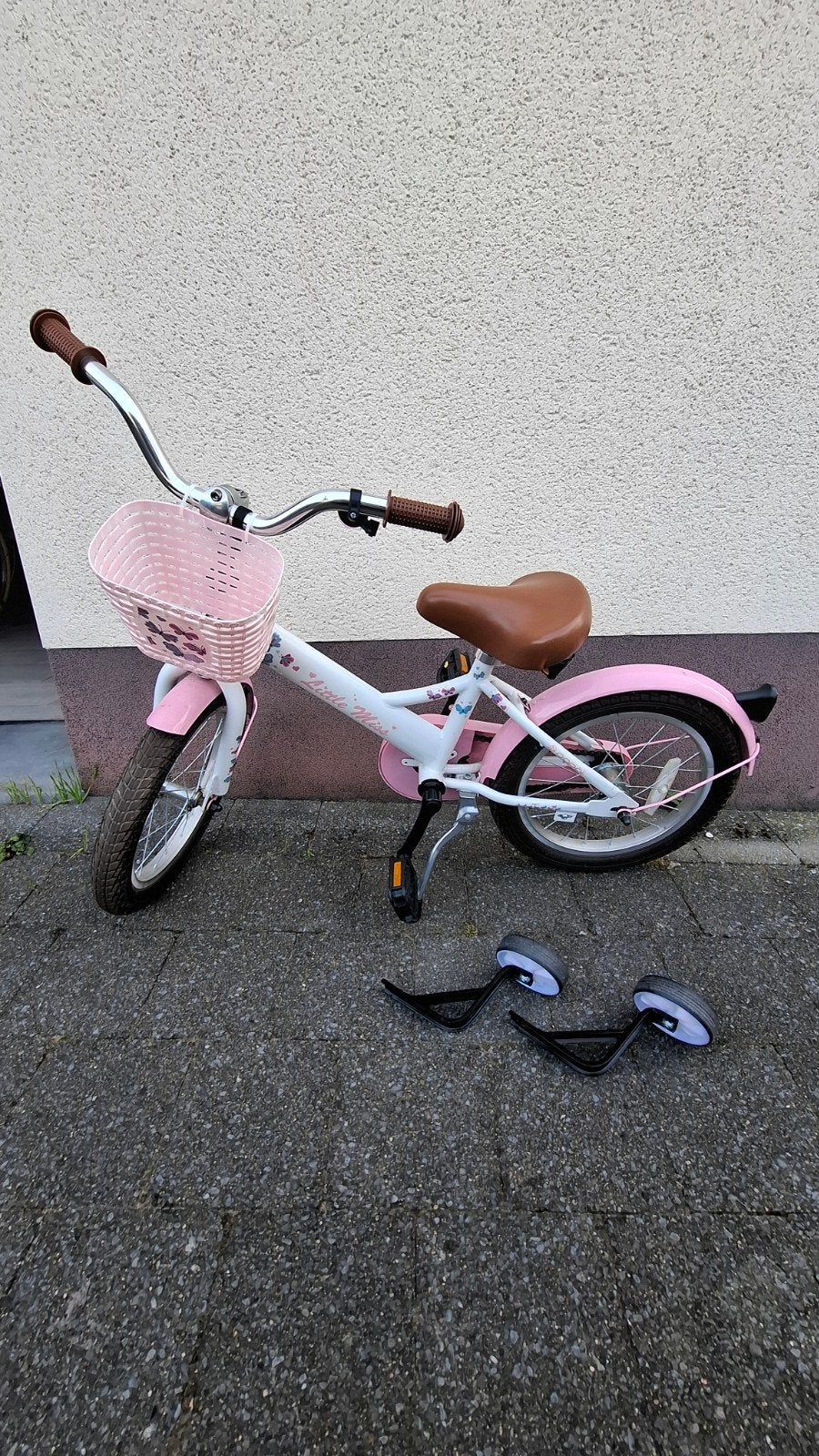 popal little miss kinderfiets 16inch, Fietsen en Brommers, Ophalen, Gebruikt, Popal, Zijwieltjes