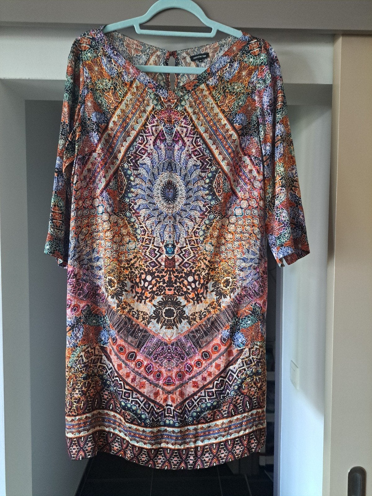 Caroline Biss, jurk mt 40 in zijde, stretch, Kleding | Dames, Jurken, Maat 38/40 (M), Oranje, Boven de knie, Ophalen of Verzenden