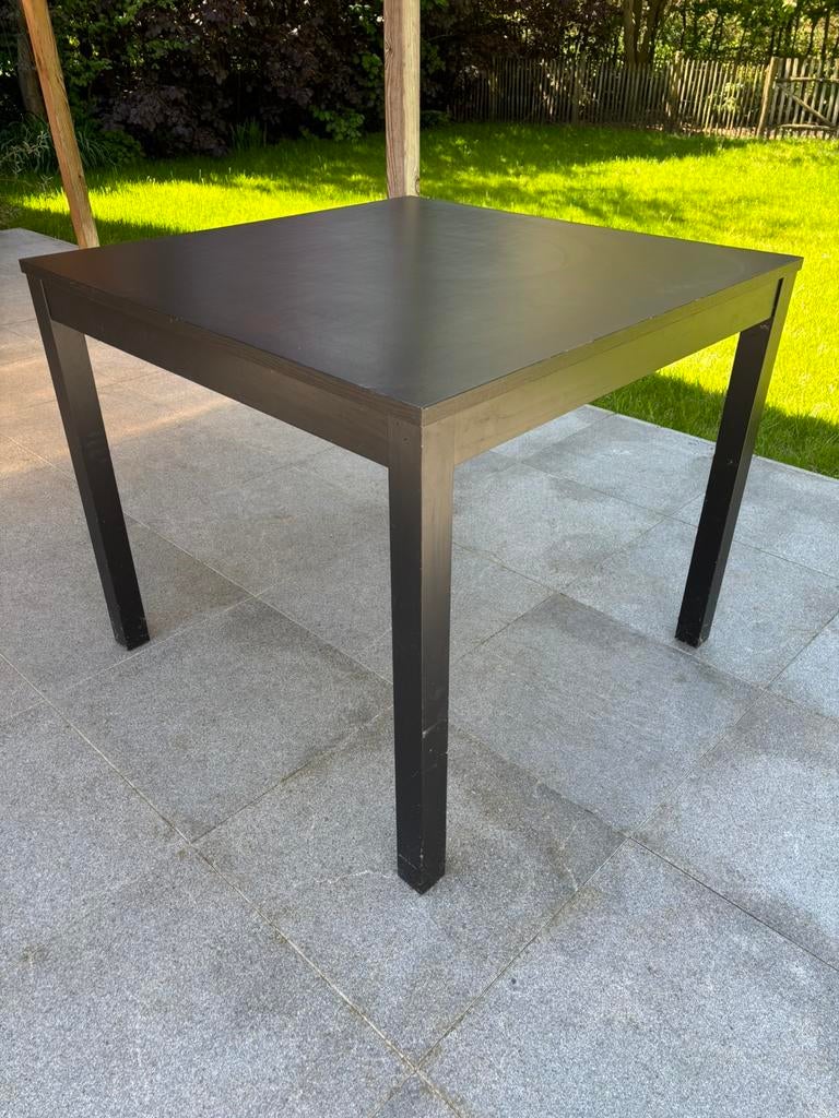 Zwarte hoge eettafel 4 personen, Huis en Inrichting, Tafels | Eettafels, Ophalen, Gebruikt, Vierkant, Vier personen