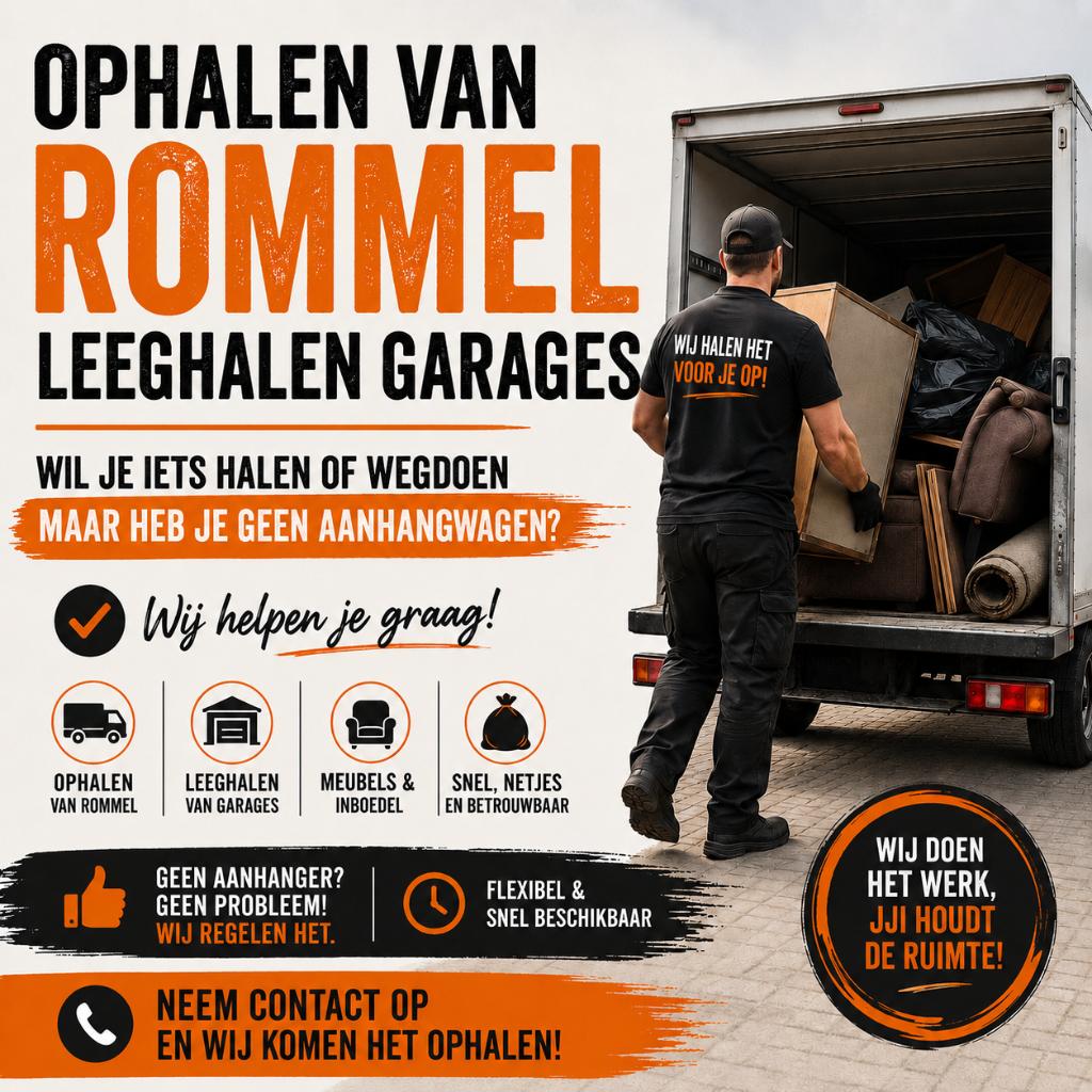 Geen aanhangwagen? Wij halen alles op, Enlèvement, Neuf