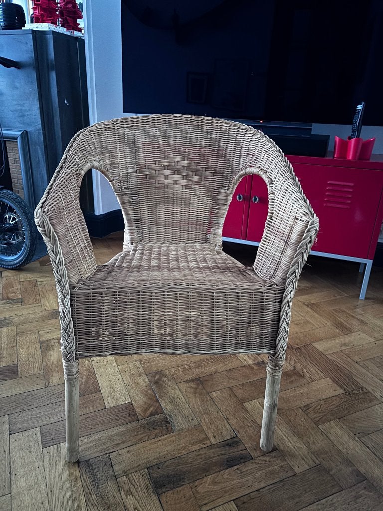 fauteuil en rotin Ikea, Maison & Meubles, Moins de 75 cm, Osier ou Rotin, Comme neuf, Enlèvement
