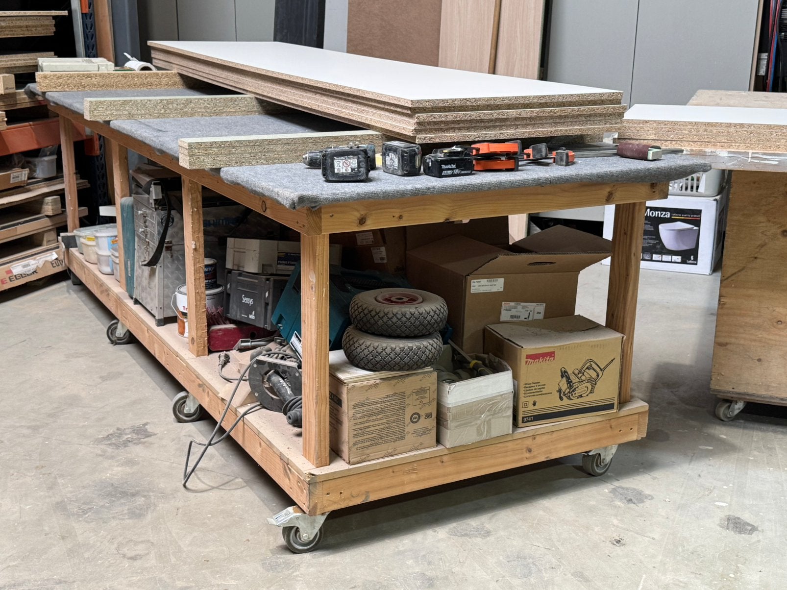 Grote werktafel te koop, Ophalen, Gebruikt, 120 tot 170 cm