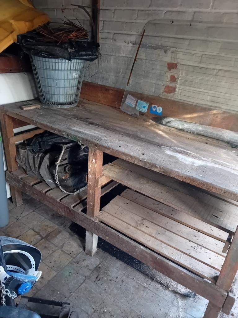 Houten werkbank, Ophalen, Gebruikt