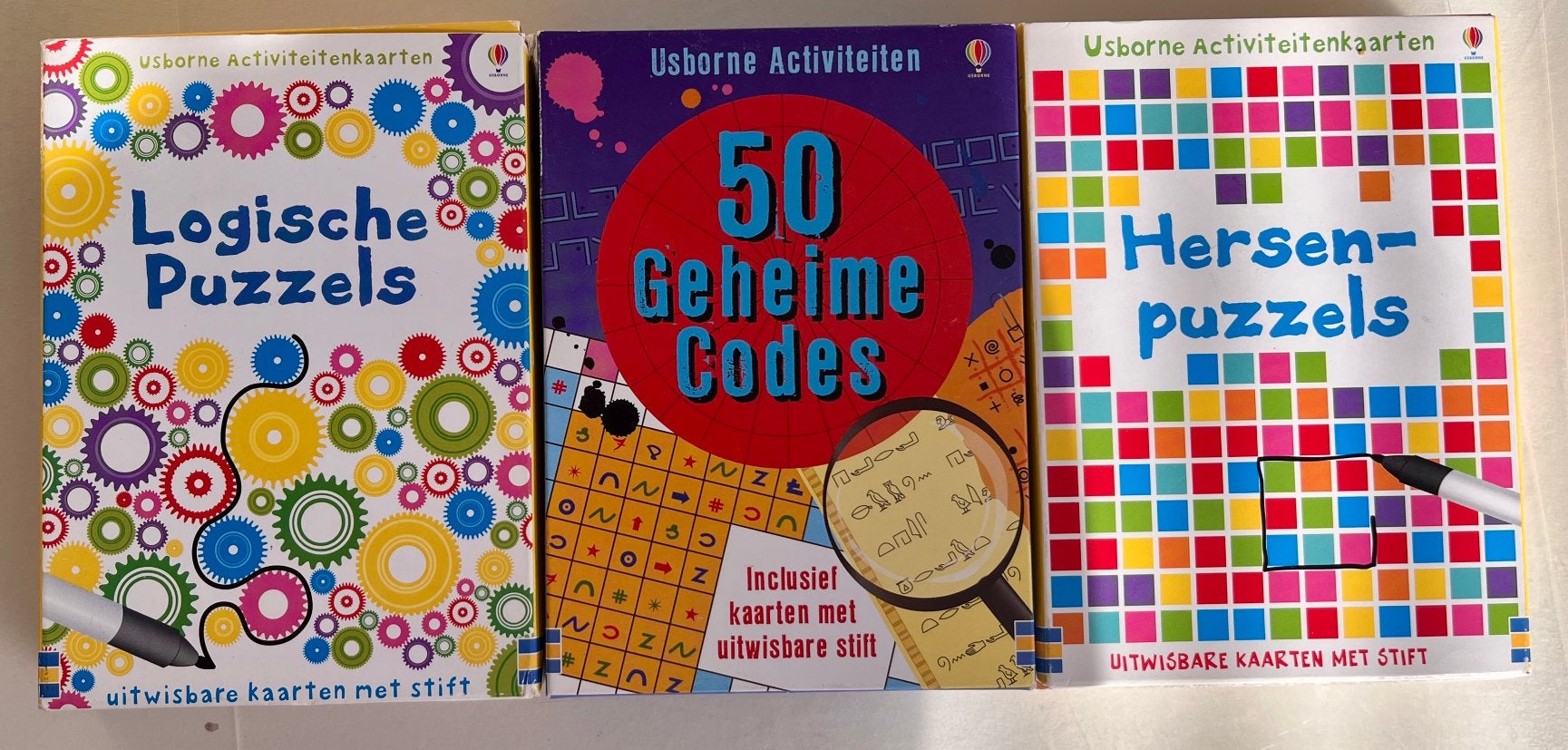 Usborne activiteitenkaarten – 3 complete puzzelsets, Ophalen, Zo goed als nieuw, Puzzelen