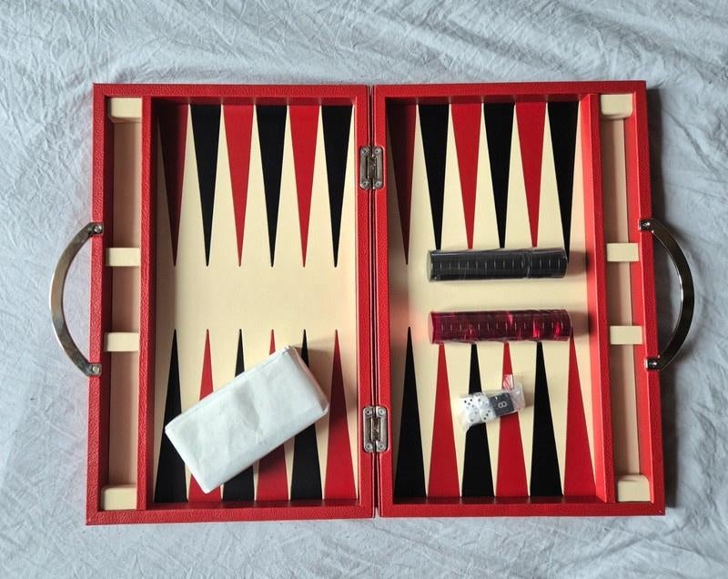 Renzo Romagnoli Backgammon en cuir, Enlèvement ou Envoi
