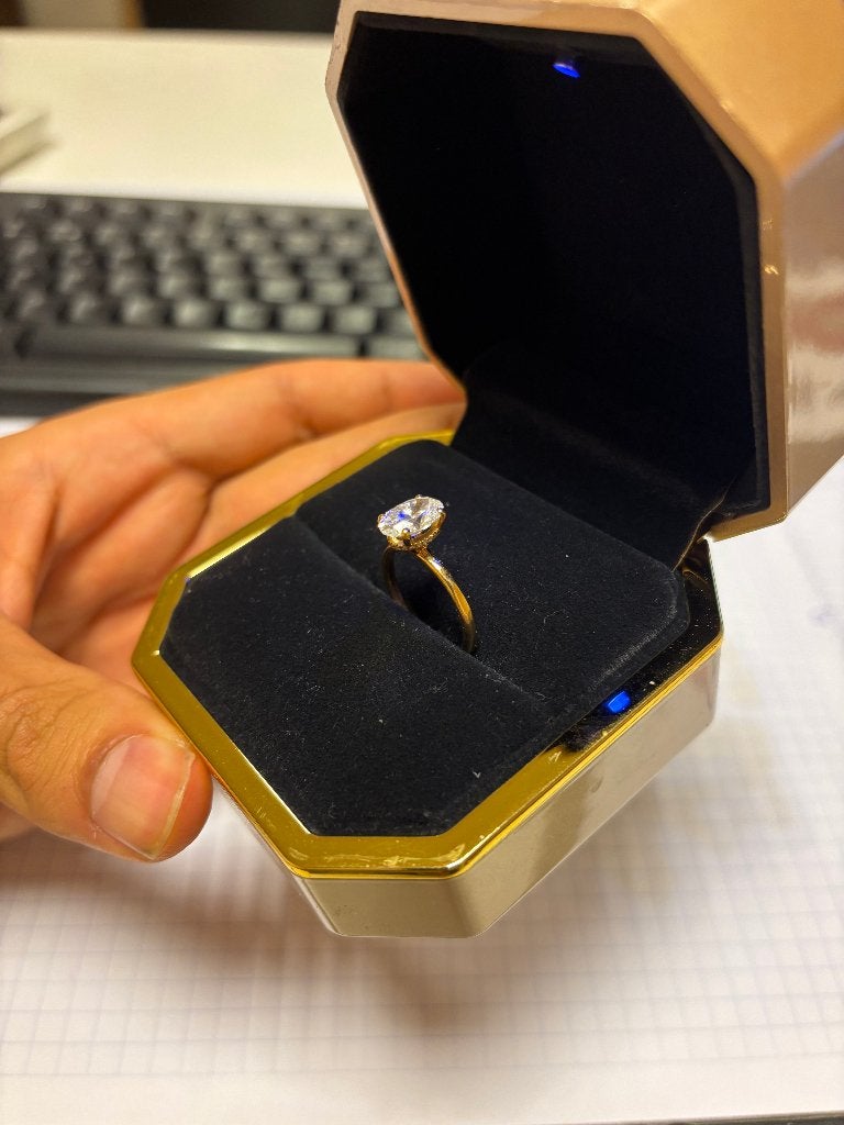 Bague en or 18K – Diamant 1,73 ct F VS1 – Certificat IGI, Bijoux, Sacs & Beauté, Enlèvement ou Envoi, Or, Comme neuf, Or