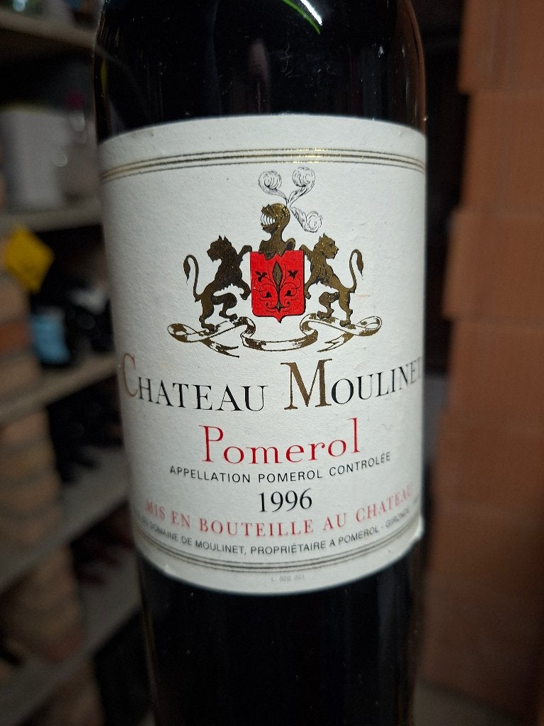 Pomerol, Château Moulinet 1996, Collections, Pleine, Comme neuf, Enlèvement, Vin rouge