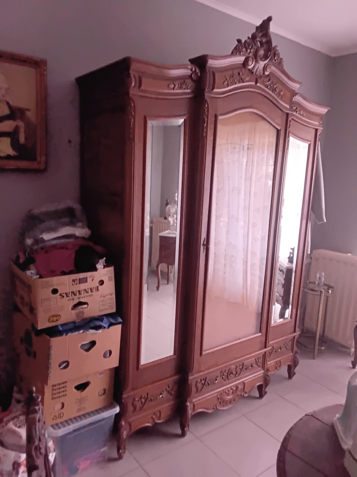 superbe belle garde robe de style seul dommage miroir cassè, Antiquités & Art, Enlèvement ou Envoi