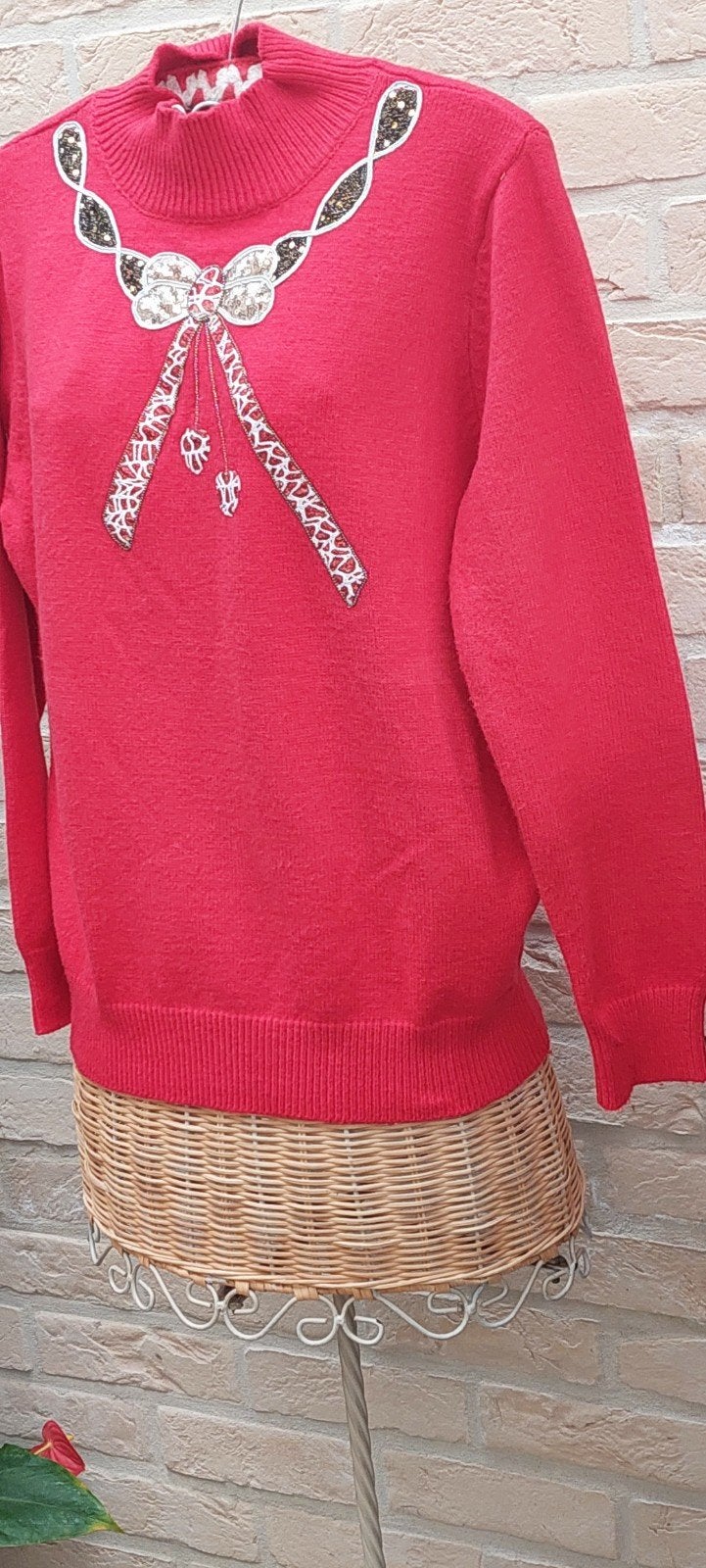 kersttrui j.pom 51cm van oksel tot oksel, Vêtements | Femmes, Enlèvement ou Envoi, Comme neuf, Taille 42/44 (L), Rouge