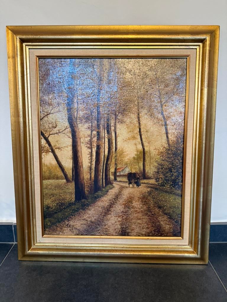 Peinture sur toile Ravert 1928, Antiek en Kunst, Ophalen