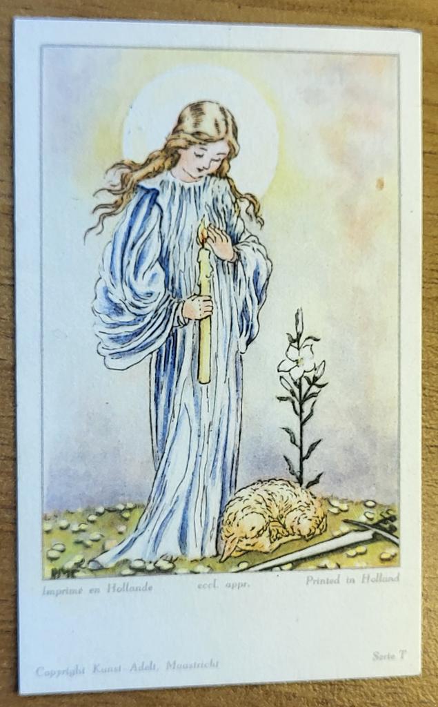 Serie T, KUNST-ADELT - La Sainte Pâques (Andrée SCIEUR), Ophalen of Verzenden, Bidprentje