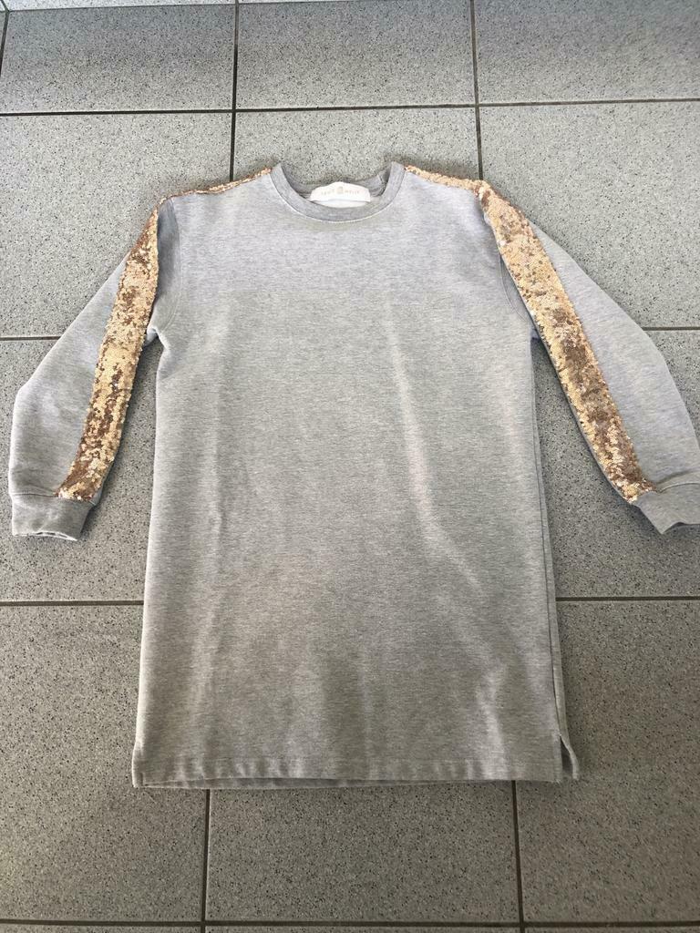 Grijs sweater kleedje van Lewis en Melly. Leeftijd 11-12, Meisje, Ophalen of Verzenden, Zo goed als nieuw, Jurk of Rok
