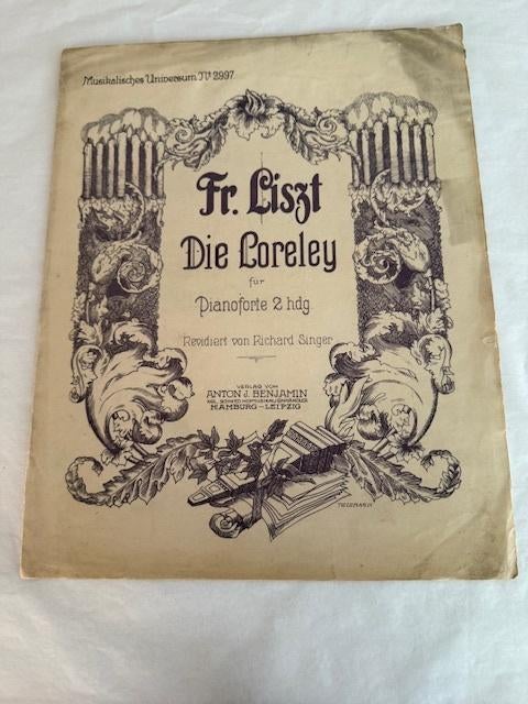 Liszt: Die Loreley, Oude decoratieve partituur, Gebruikt, Klassiek, Ophalen of Verzenden, Artiest of Componist