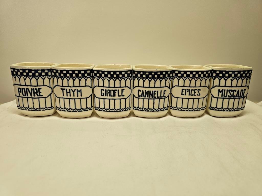 6 kruidenpotjes + 2 deksels, Ophalen of Verzenden
