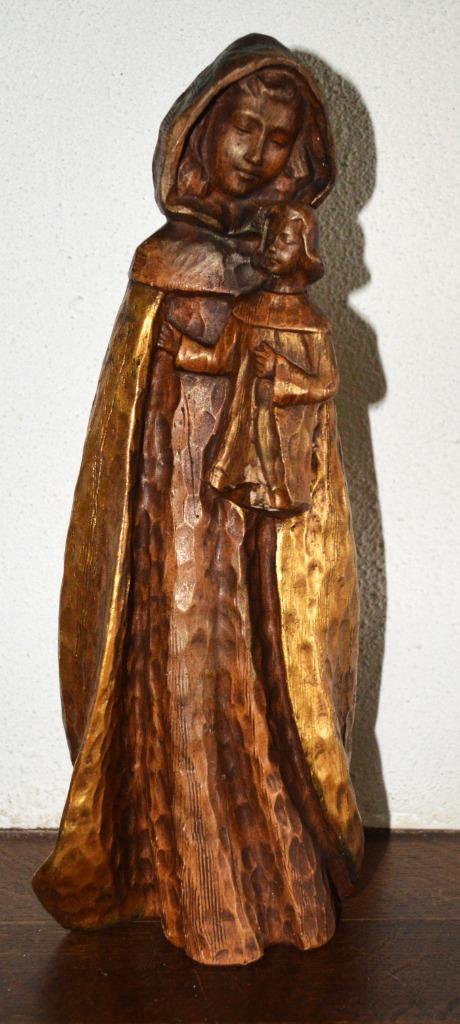 Statue Marie en terre cuite 34 cm, Antiquités & Art, Enlèvement ou Envoi