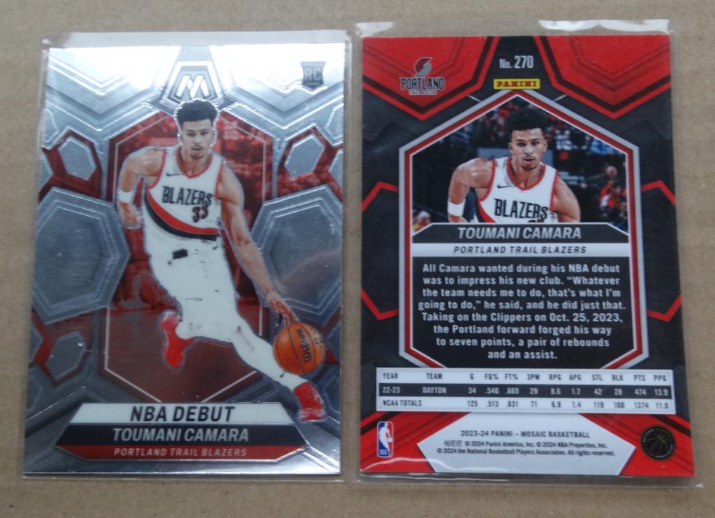 Toumani Camara Mosaic NBA Debut #270 - RC, Sport en Fitness, Basketbal, Verzenden, Nieuw, Overige typen