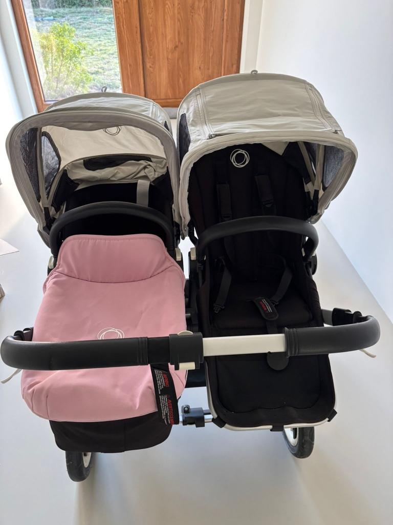 Bugaboo Donkey duo compleet | Meerijdplank + extra kappen, Kinderen en Baby's, Buggy's, Zo goed als nieuw, Overige merken, Duomodel