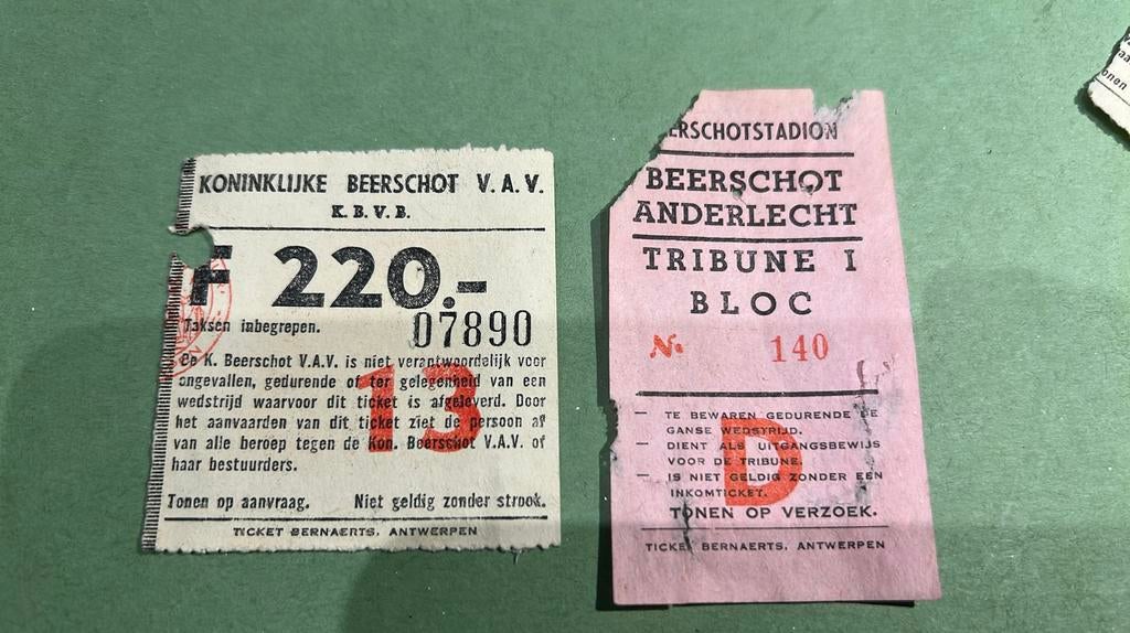 Ticket Beerschot RSC Anderlecht eind jaren 70, Verzenden, Gebruikt