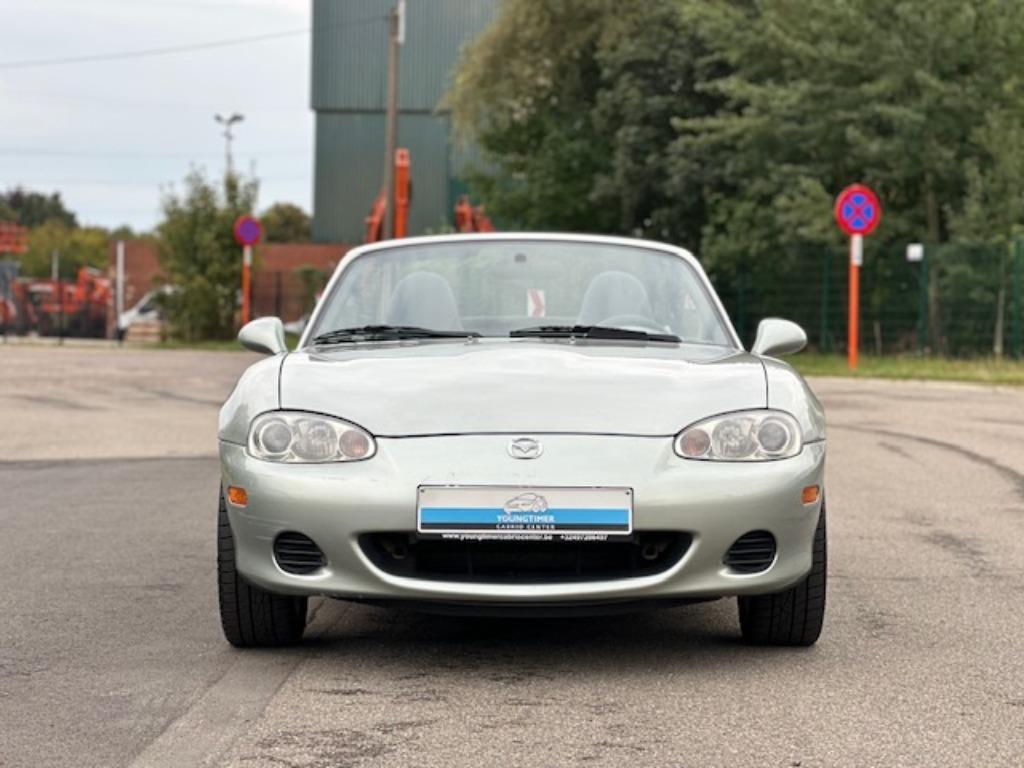 Mazda MX-5 1.6i 16v NBFL Silver Blues | Leder | Windscherm, Autos, Cuir, Achat, Boîte manuelle, Bleu
