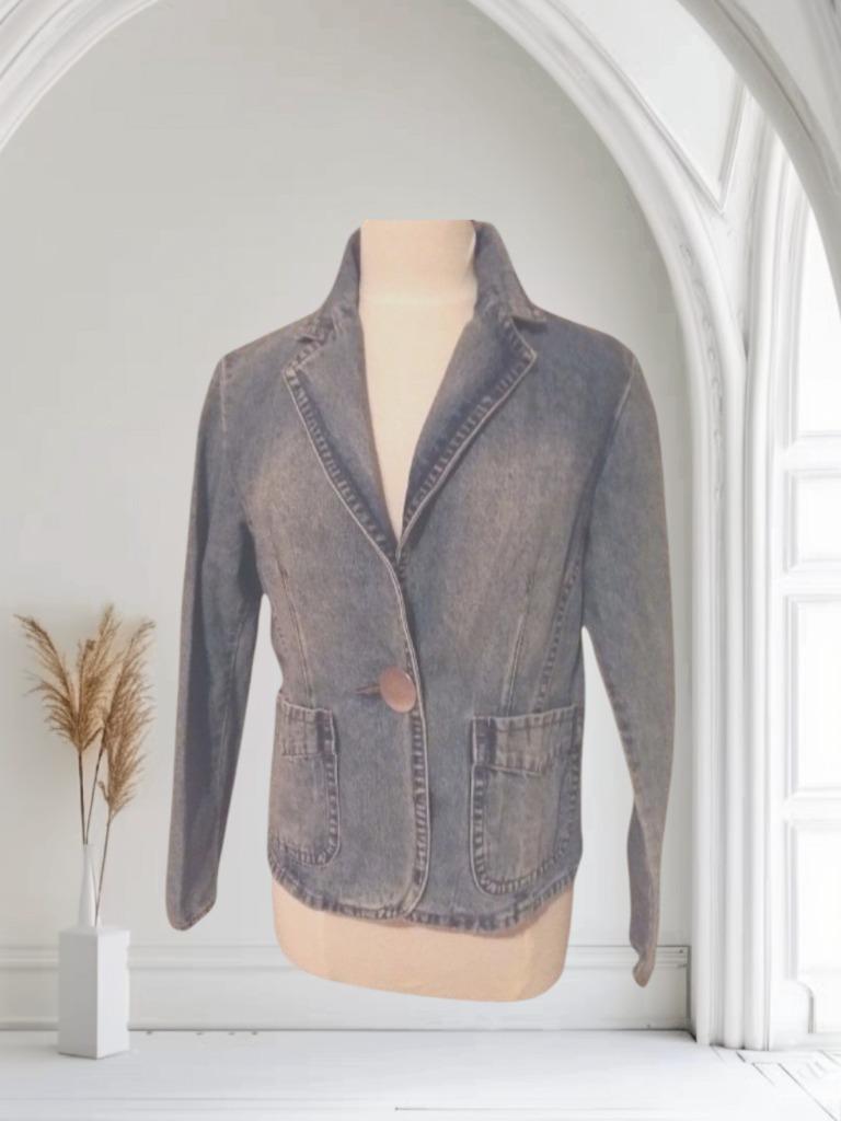 Veste en jeans Taille L Vintage, Taille 38/40 (M), Sans marque, Porté, Bleu