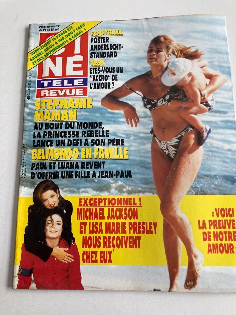 Ciné Revue nr 33 1994 : Jackson en Presley, Belmondo,Voetbal, Ophalen of Verzenden, Gelezen, Muziek, Film of Tv