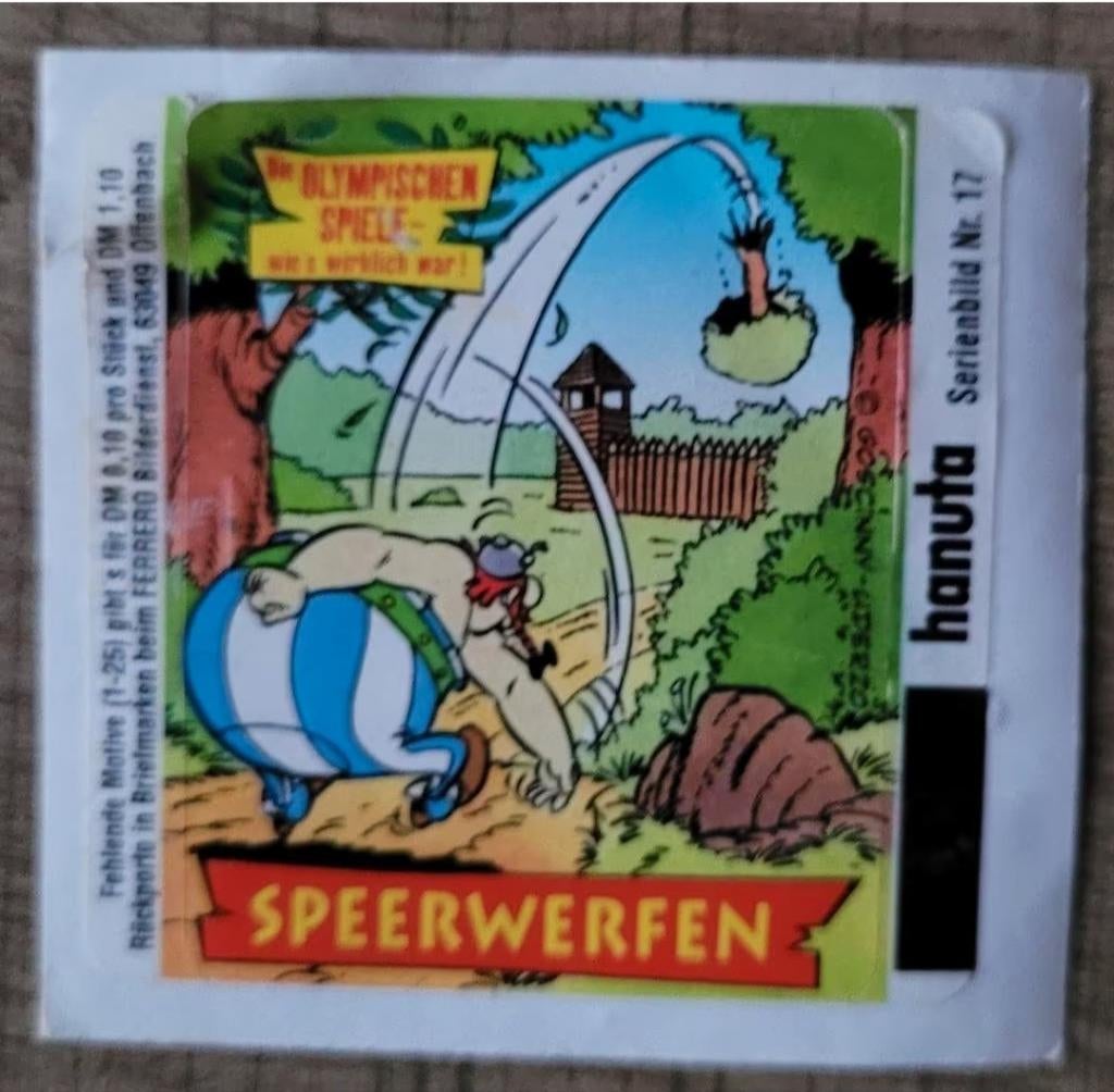 Asterix en Obelix: kleine sticker (Nutella), Ophalen of Verzenden, Asterix en Obelix, Gebruikt, Plaatje, Poster of Sticker