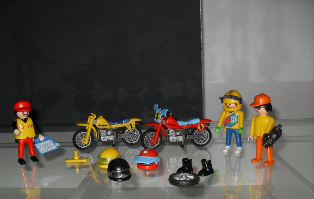 Playmobil Vélo + Motos + Personnages, Enlèvement ou Envoi, Utilisé, Playmobil en vrac