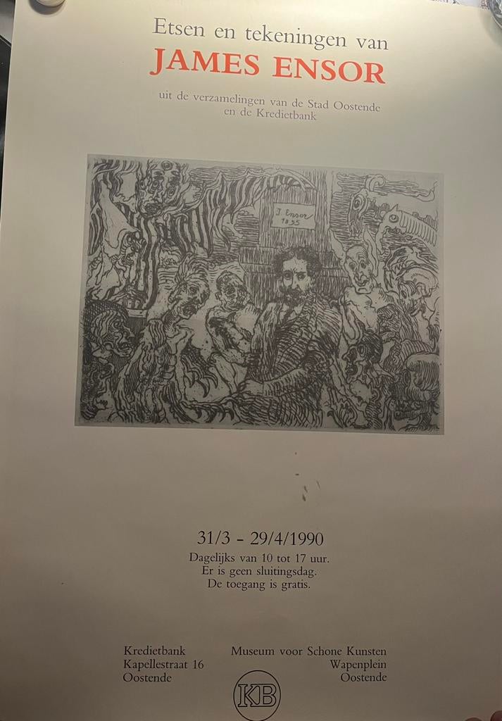 James Ensor poster, Verzamelen, Ophalen, Zo goed als nieuw