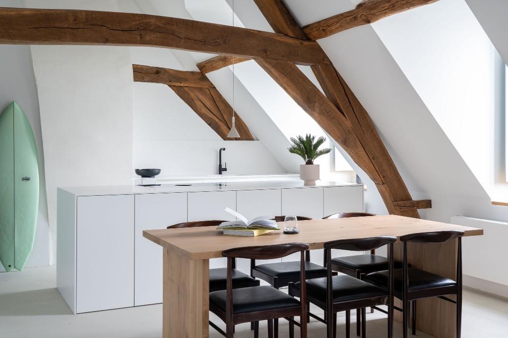 Eettafel Eiken tafel licht - Table Du Sud, 150 à 200 cm, Cinq personnes ou plus, Comme neuf, Enlèvement