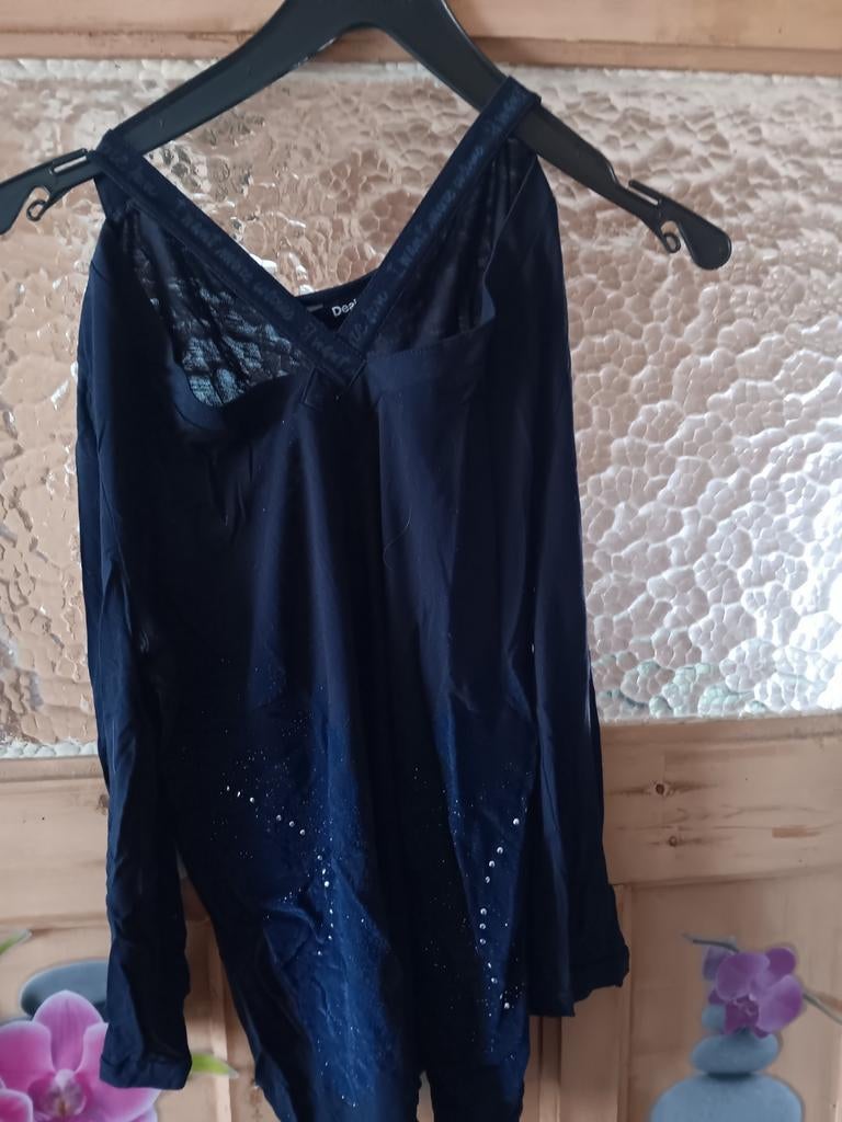 Top bleu Desigual, Sans manches, Enlèvement ou Envoi, Taille 36 (S), Comme neuf
