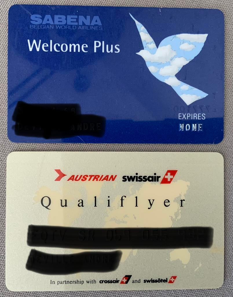 SABENA Welcome Plus AUSTRIAN SWISSAIR Qualiflyer, Collections, Enlèvement ou Envoi
