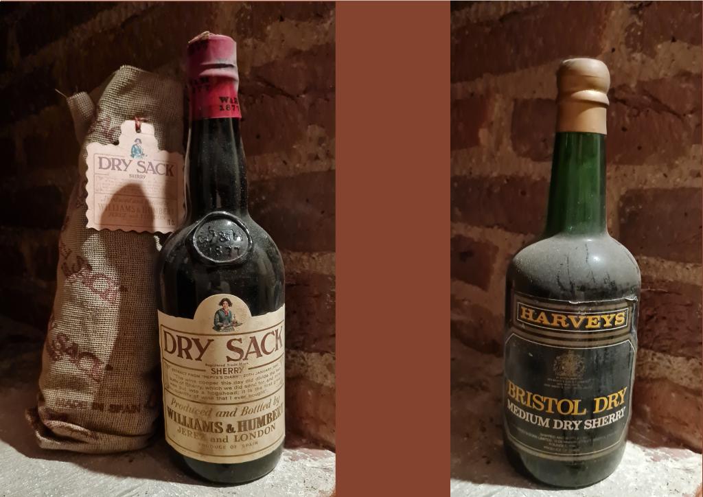 Old Dry Sack & Bristo Sherry 700 ml, 2 fois non ouverts, Autres régions, Enlèvement ou Envoi, Pleine, Comme neuf
