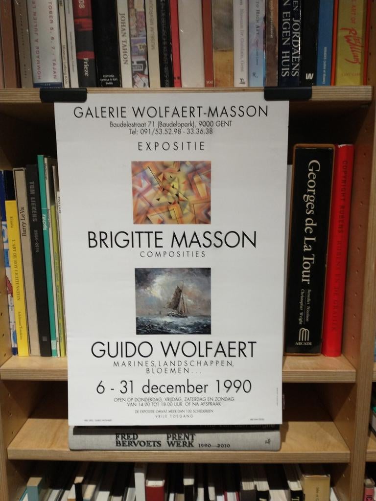 Brigitte Masson/Guido Wolfaert affiche 1990, Ophalen of Verzenden, Gebruikt