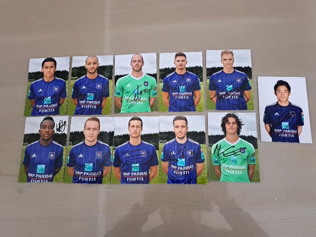 11 foto's RSC Anderlecht 17-18 met handtekening, Verzamelen, Ophalen of Verzenden