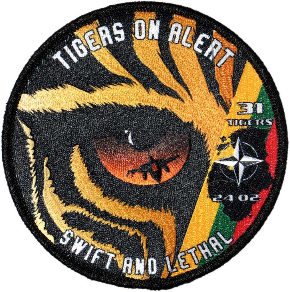 31 sqn - Tigers on alert 24-02 - patch, Verzenden, Luchtmacht, Embleem of Badge