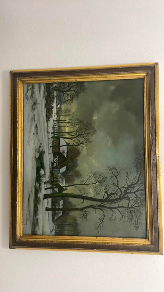 Peinture paysage hiver, Enlèvement ou Envoi