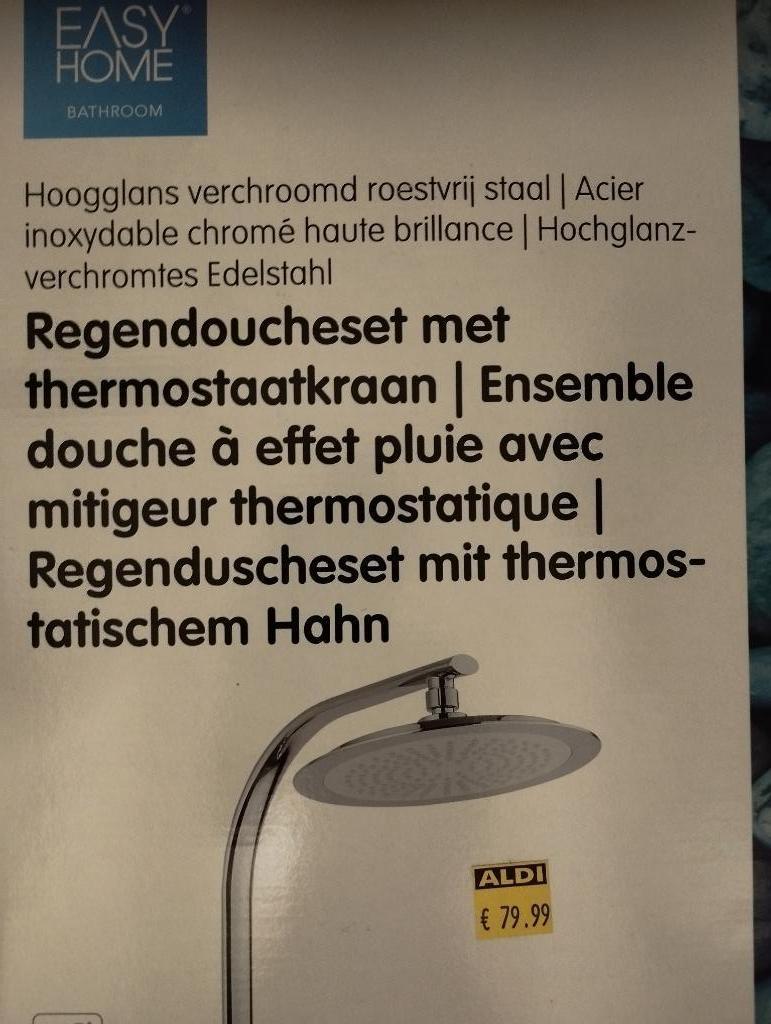 Nieuwe regendouche set met thermostatische kraan, Ophalen, Nieuw, Douche