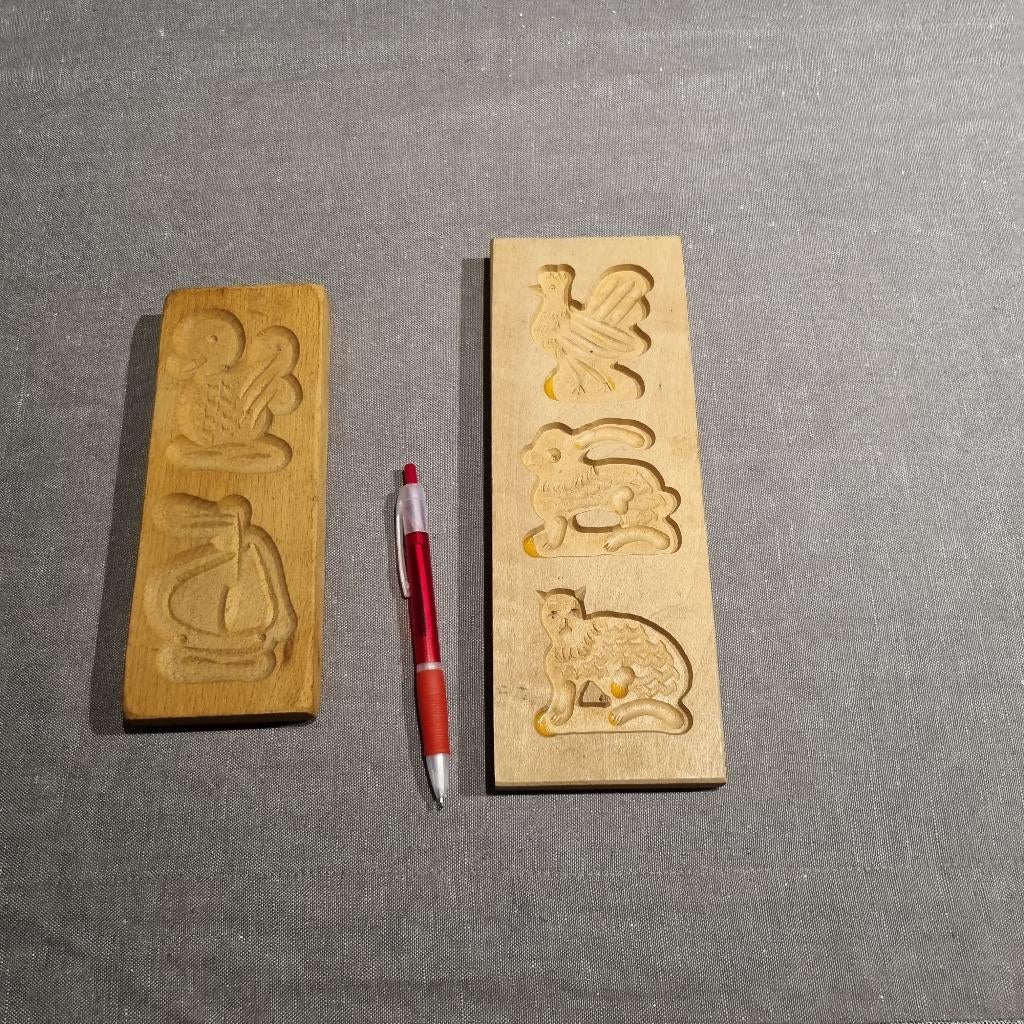 2 Speculaas plankjes met dierenfiguren, Antiek en Kunst, Antiek | Keukengerei, Ophalen of Verzenden