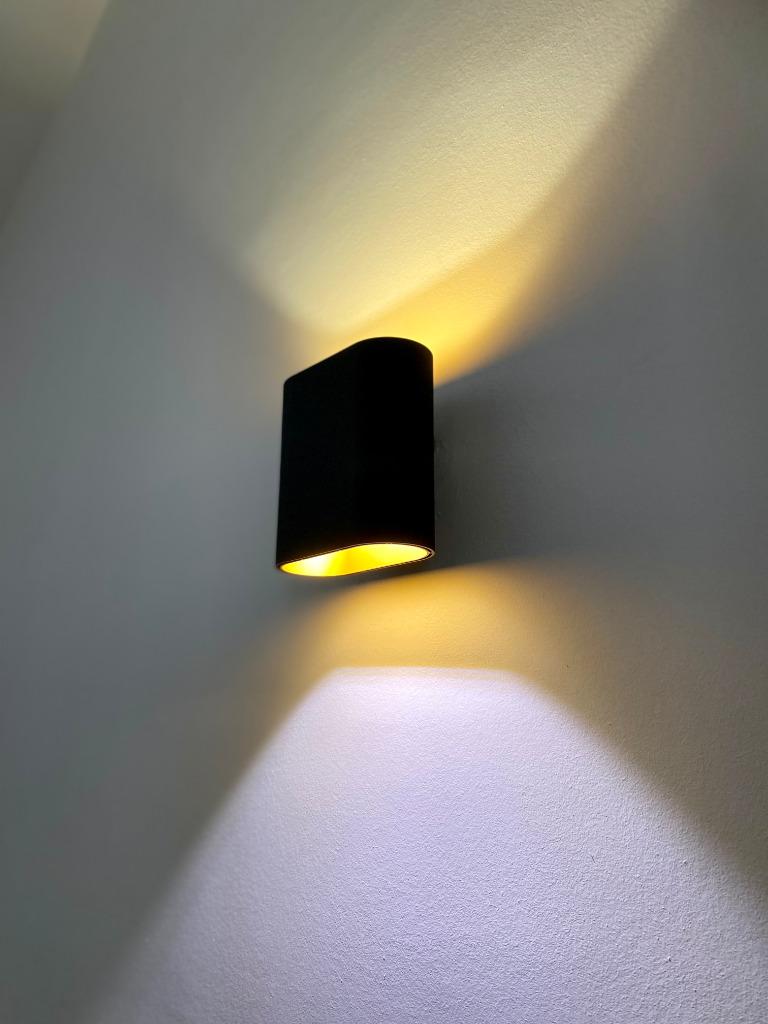 Modular Duell Up/Down Wandlamp Zwart/Goud, Ophalen of Verzenden, Zo goed als nieuw, Metaal, Modern