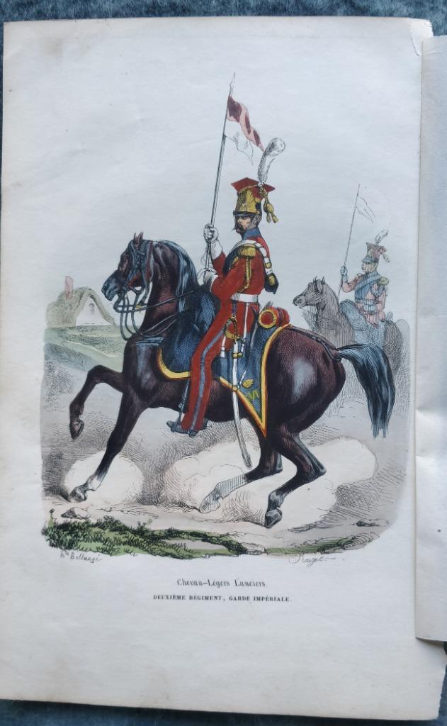 Gravure Chevaux légers lanciers garde impériale 1er empire N, Collections, Objets militaires | Général, Enlèvement ou Envoi, Armée de terre