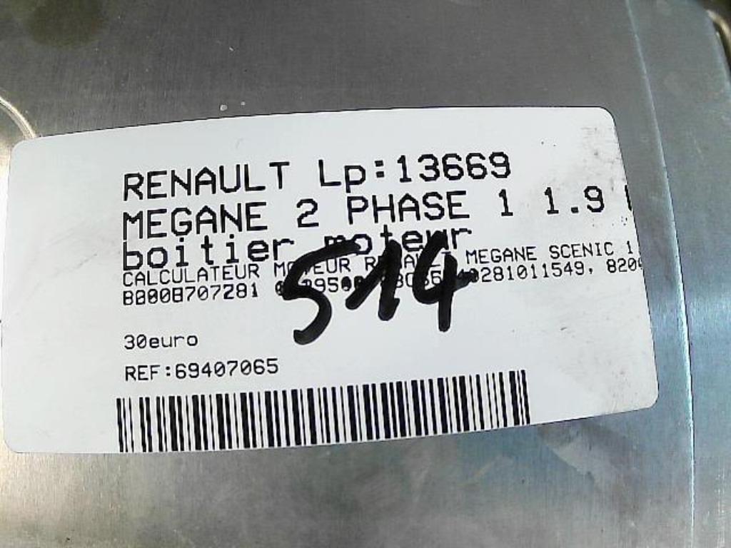 Boitier moteur Renault Megane2 1.9DCi 88kw  8200391966 (514), Enlèvement ou Envoi, Utilisé, Renault