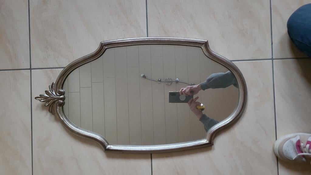 Spiegel met zilveren frame, Antiek en Kunst, Ophalen
