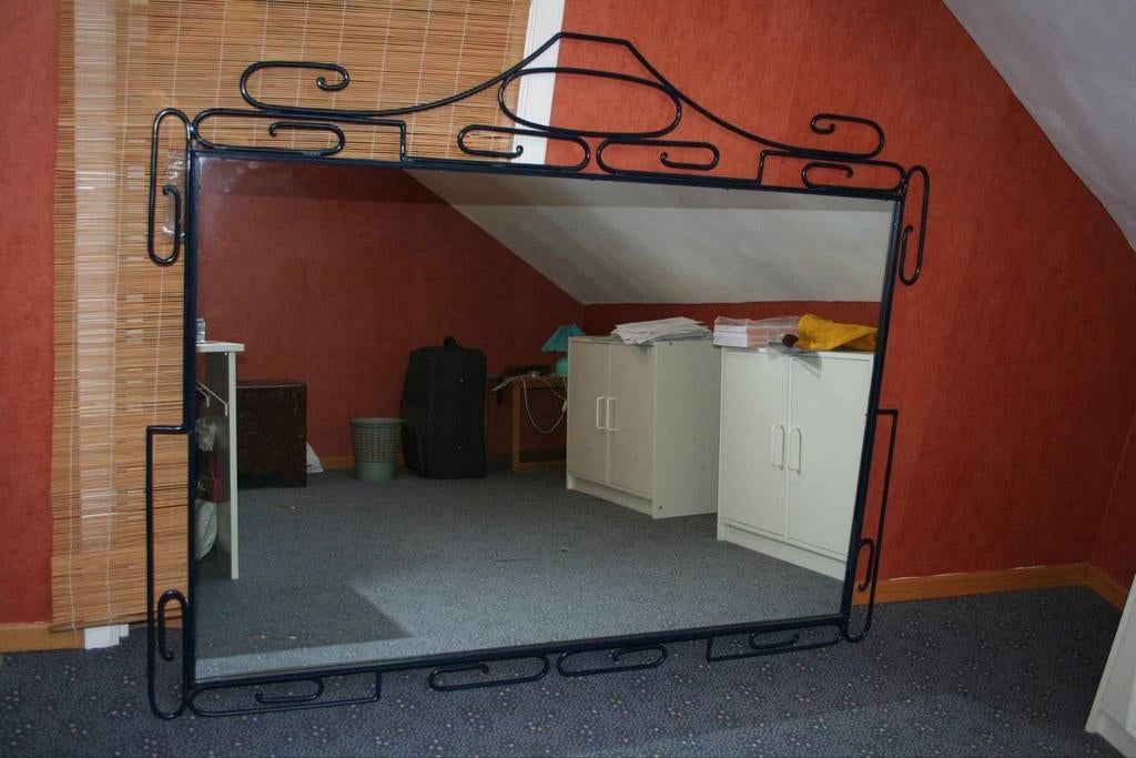 Très grand miroir fer forgé laqué., Ophalen, Zo goed als nieuw