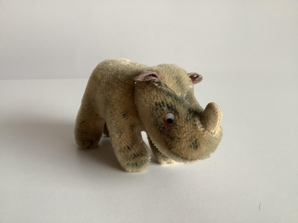 Vintage Steiff neushoorntje “Nosy” met knop, Antiek en Kunst, Antiek | Speelgoed, Ophalen of Verzenden