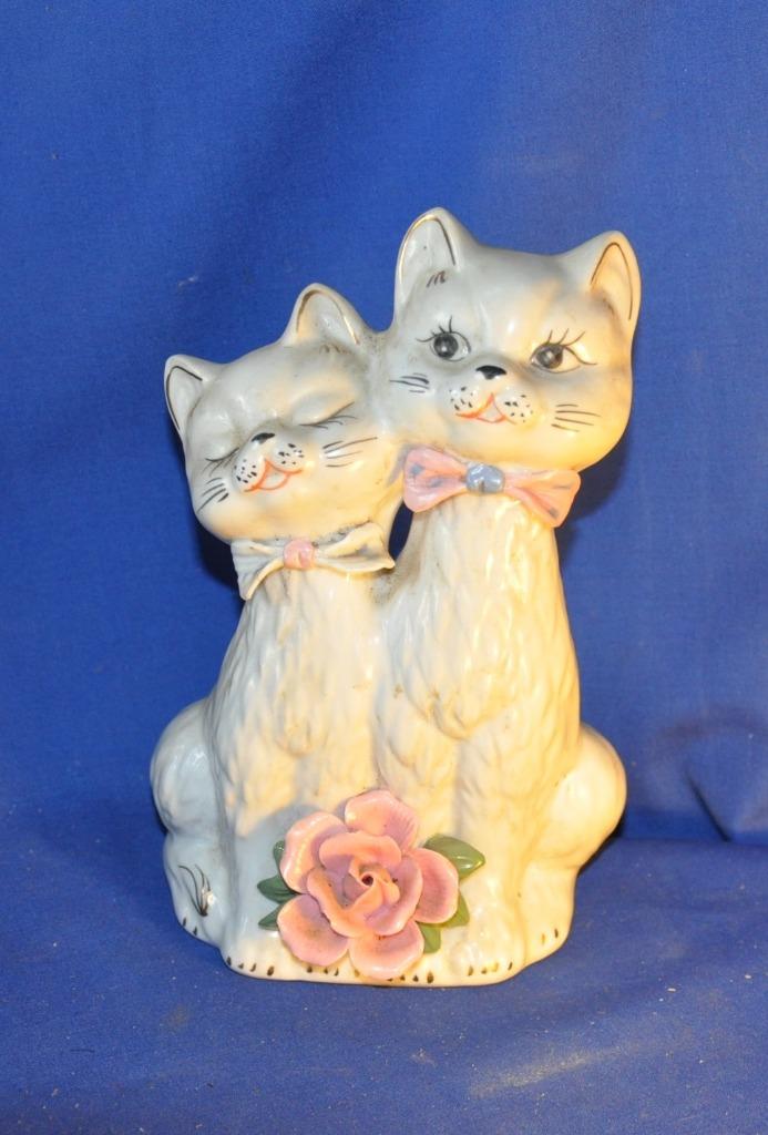 statue couple de chat avec noeud papillon, Enlèvement ou Envoi, Utilisé, Animal