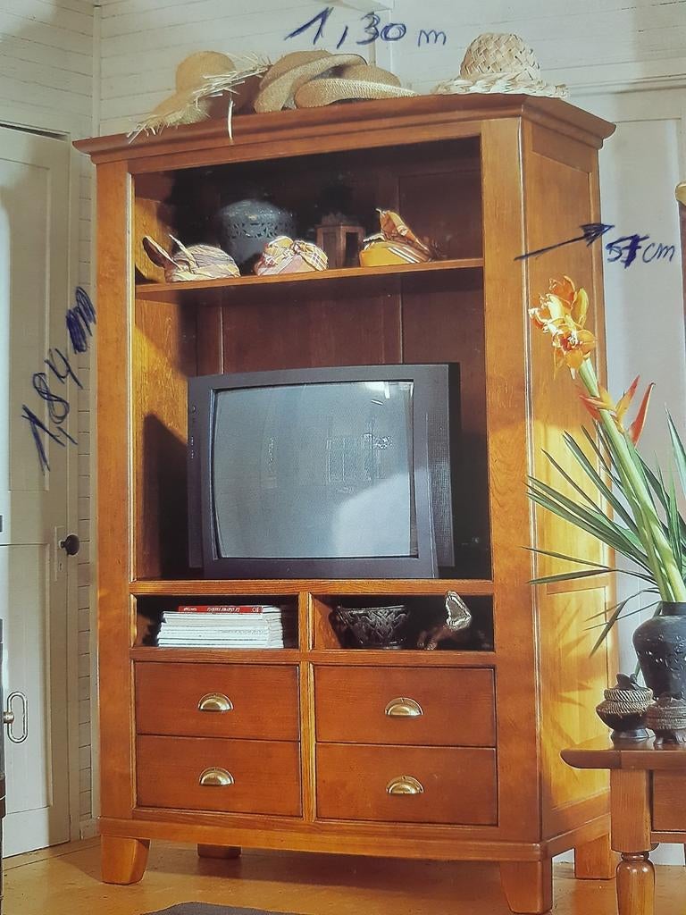 Meuble TV Finition merisier français, Maison & Meubles, Armoires | Mobilier de télévision, Comme neuf