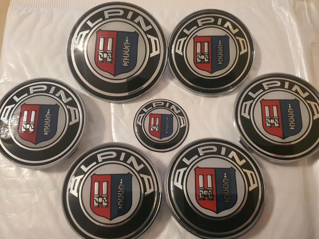 Bmw Alpina set van 7 logo's emblemen, Ophalen of Verzenden, Nieuw, BMW