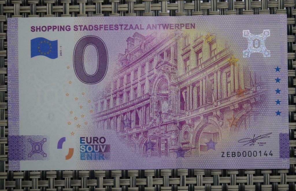 Billet 0 euro Belgique 2021 UNC Shopping Stadsfeestzaal Antw, Enlèvement ou Envoi, Belgique, Série