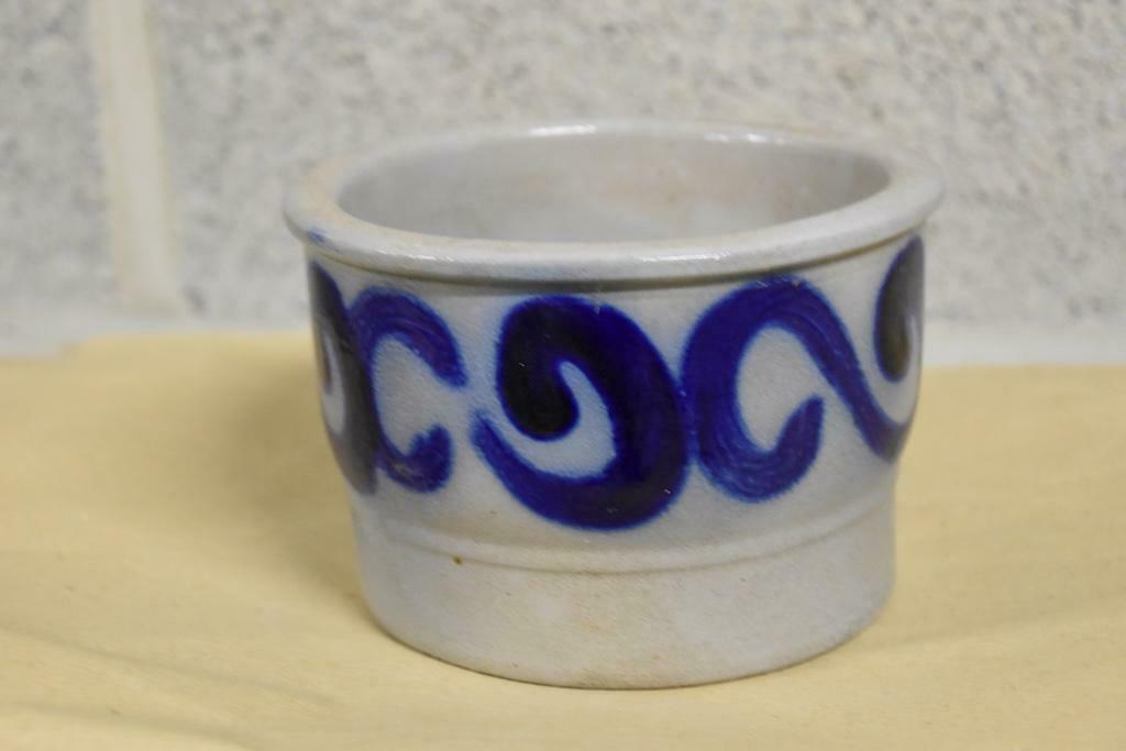Pot en grès avec décoration  bleue en céramique, Antiquités & Art, Enlèvement