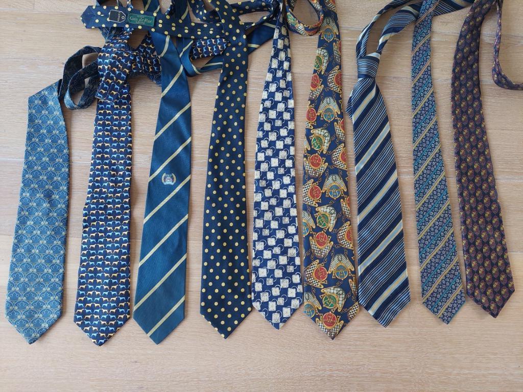 Assortiment de cravates bleues aux accents jaunes - divers, Vêtements | Hommes, Cravates, Enlèvement ou Envoi, Yves Saint Laurent
